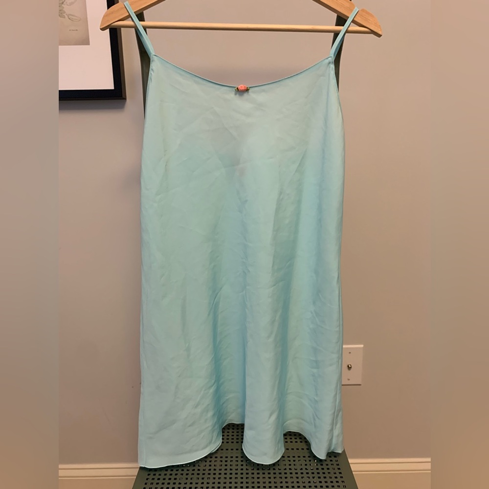 Josie women’s short strappy baby blue nightgown | S